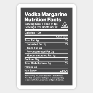 Vodka Margarine Nutrition Facts Magnet